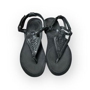 Teva Black Leather Sandals Size 7